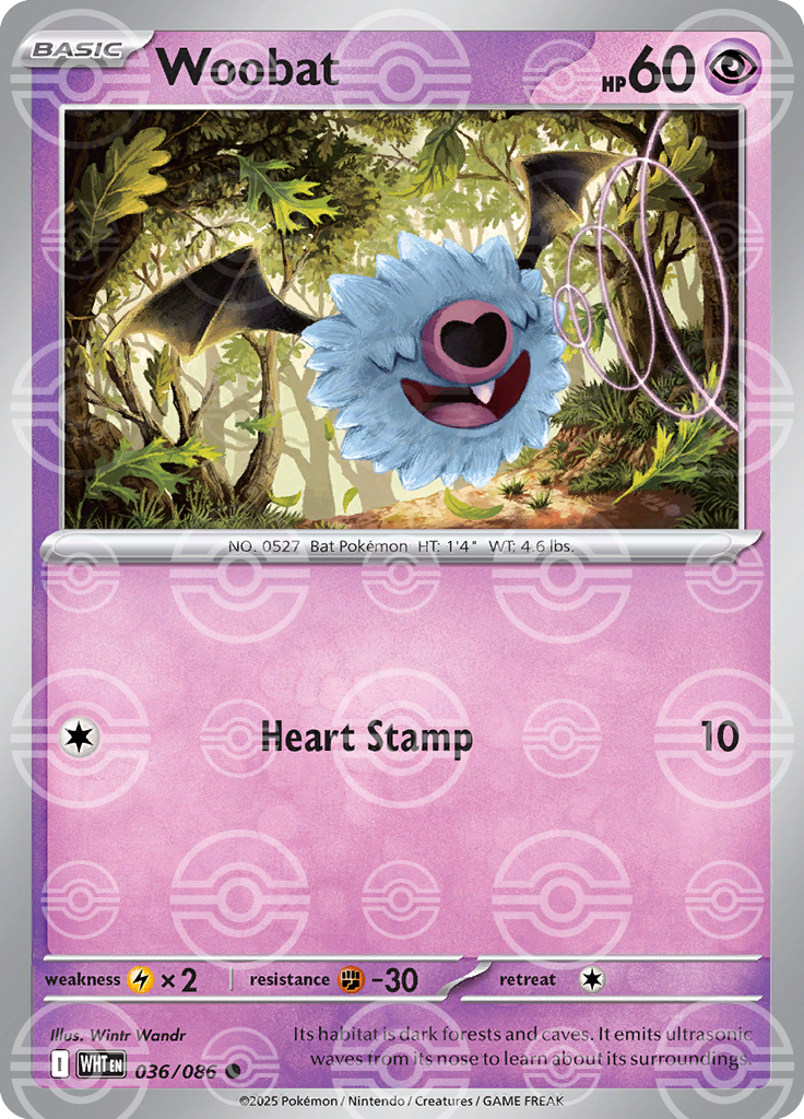 Woobat (Poke Ball Pattern) 036/086 — White Flare