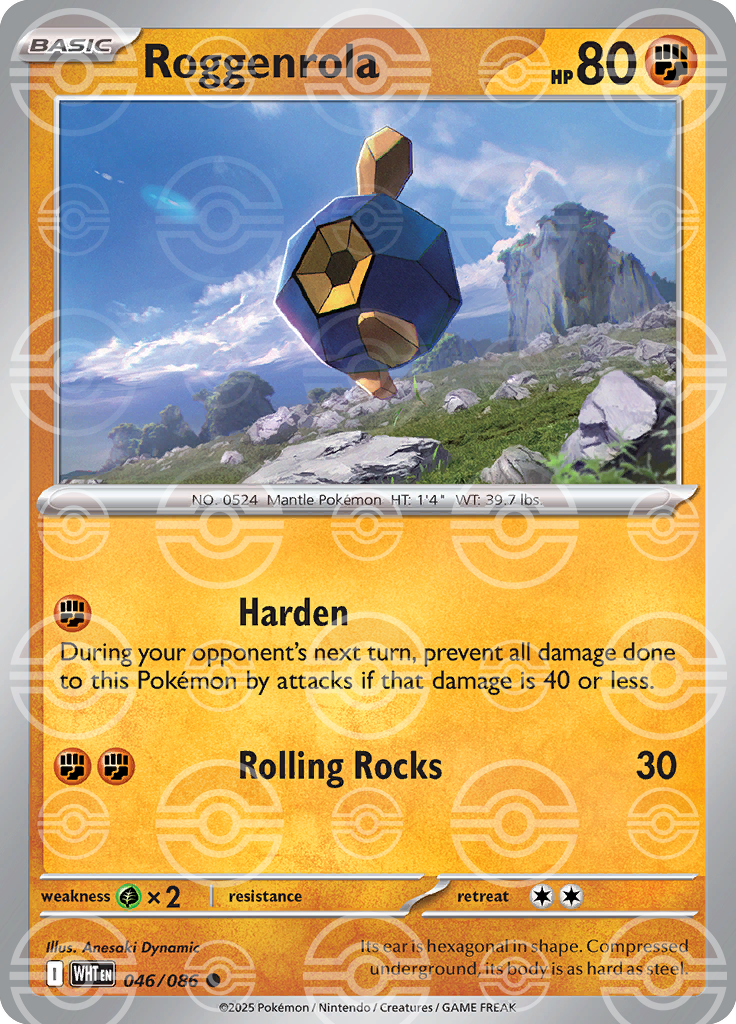 Roggenrola (Poke Ball Pattern) 046/086 — White Flare