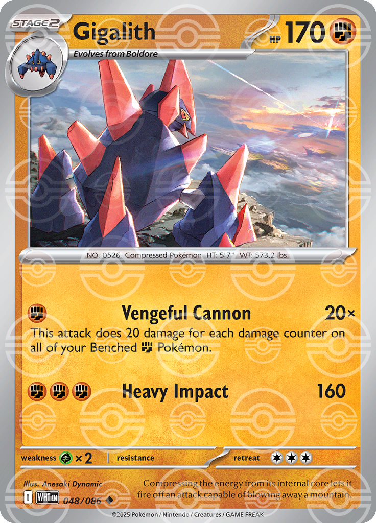 Gigalith (Poke Ball Pattern) 048/086 — White Flare