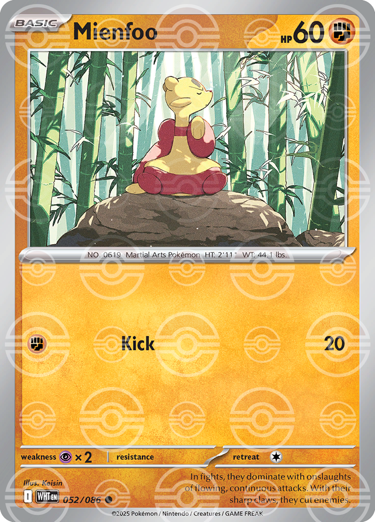 Mienfoo (Poke Ball Pattern) 052/086 — White Flare