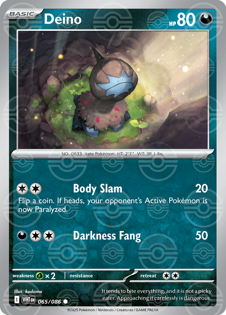 Deino (Poke Ball Pattern) 065/086 — White Flare