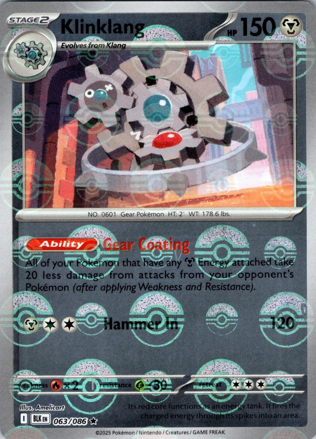 Klinklang (Poke Ball Pattern) 063/086 — Black Bolt
