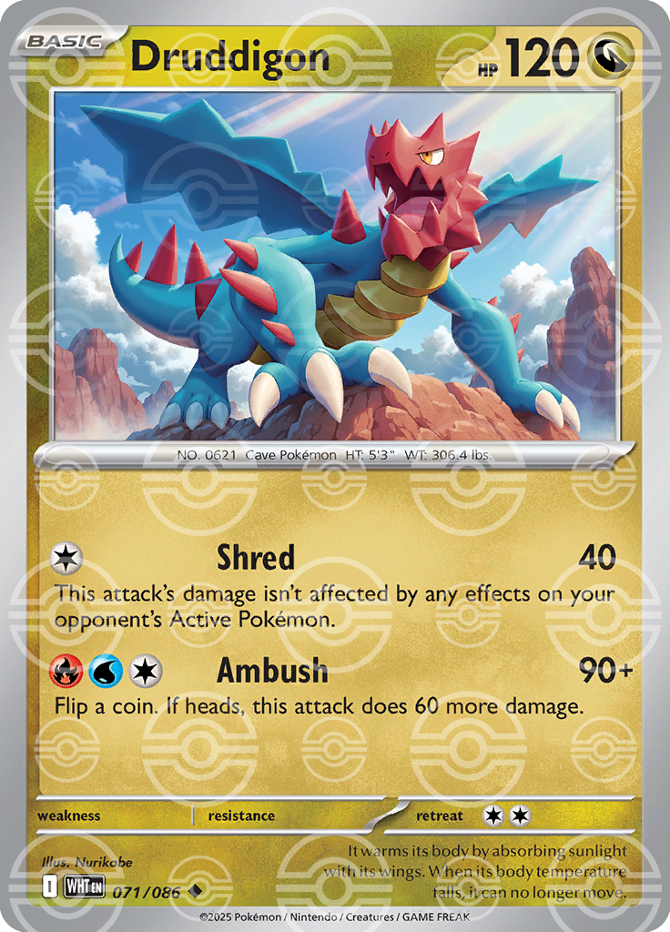 Druddigon (Poke Ball Pattern) 071/086 — White Flare