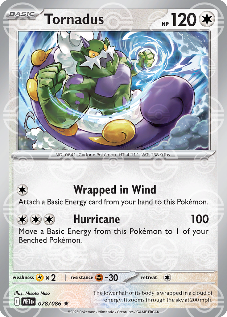 Tornadus (Poke Ball Pattern) 078/086 — White Flare