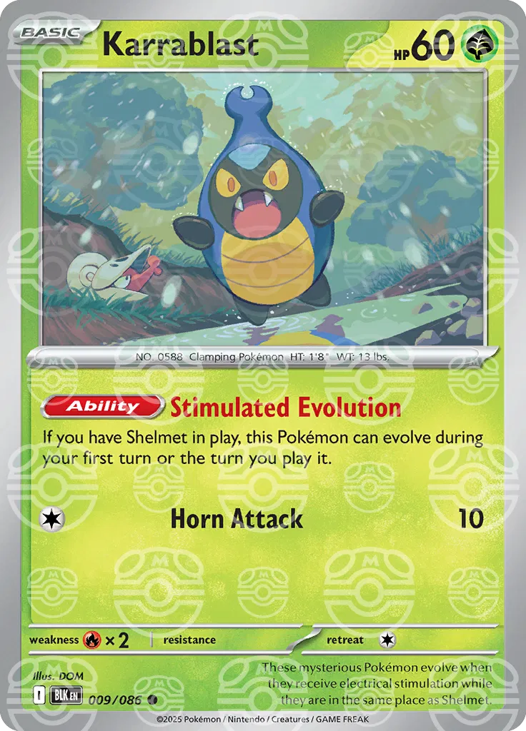 Karrablast (Master Ball Pattern) - 009/086 - Black Bolt Pokemon - Collectr Karrablast (Master Ball Pattern) - 009/086 - Black Bolt Pokemon - Collectr