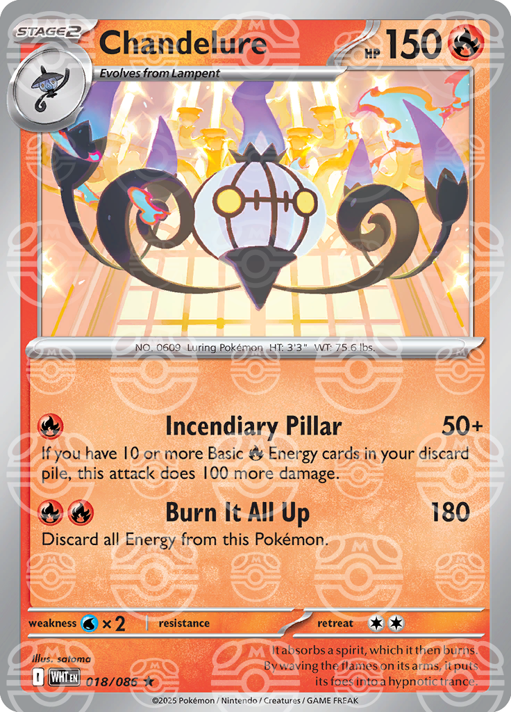 Chandelure (Master Ball Pattern) 018/086 — White Flare