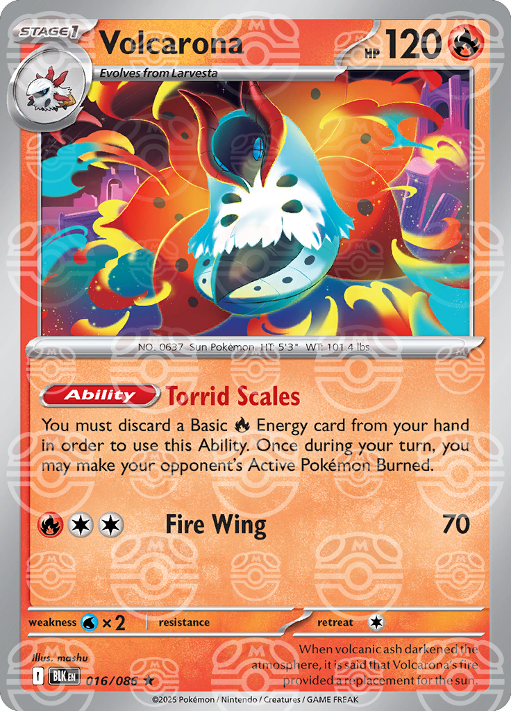 Volcarona (Master Ball Pattern) 016/086 — Black Bolt