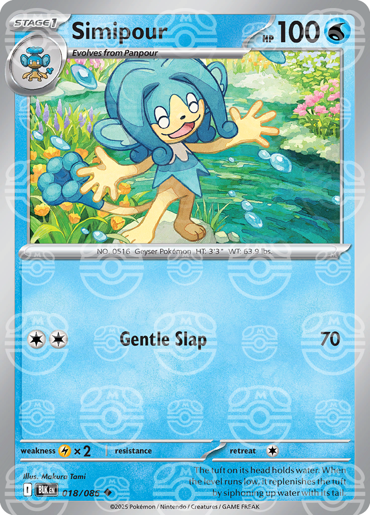 Simipour (Master Ball Pattern) 018/086 — Black Bolt