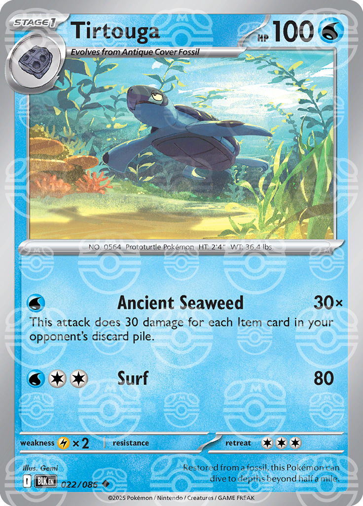 Tirtouga (Master Ball Pattern) 022/086 — Black Bolt