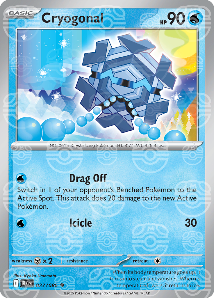 Cryogonal (Master Ball Pattern) 027/086 — Black Bolt