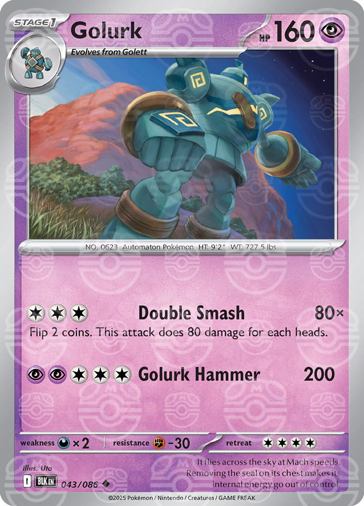 Golurk (Master Ball Pattern) 043/086 — Black Bolt