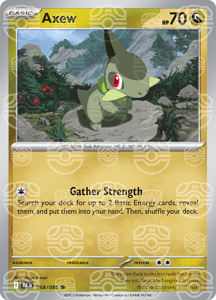 Axew (Master Ball Pattern) 068/086 — Black Bolt