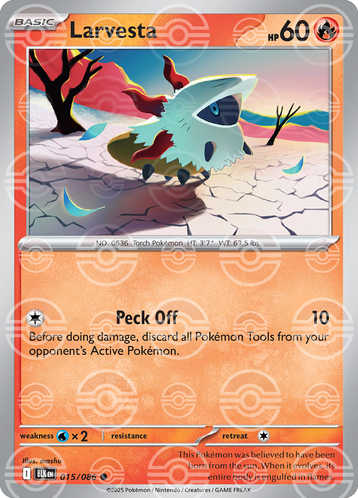 Larvesta (Poke Ball Pattern) 015/086 — Black Bolt