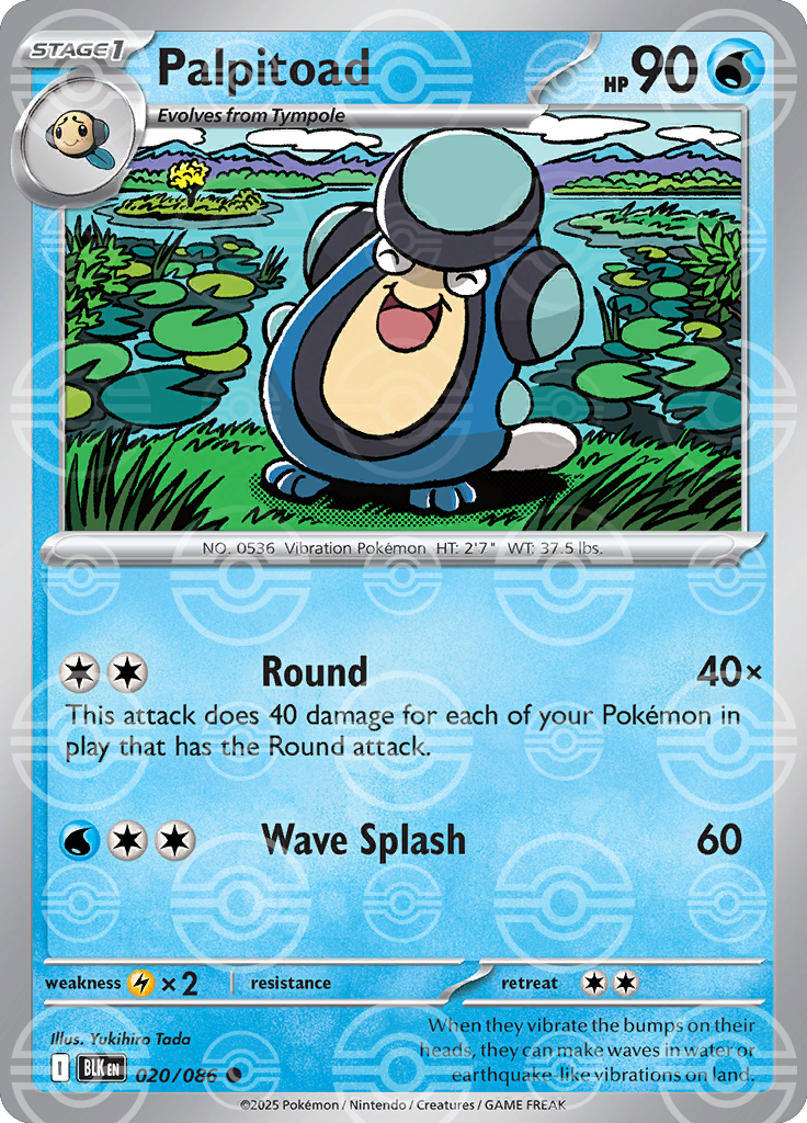 Palpitoad (Poke Ball Pattern) 020/086 — Black Bolt