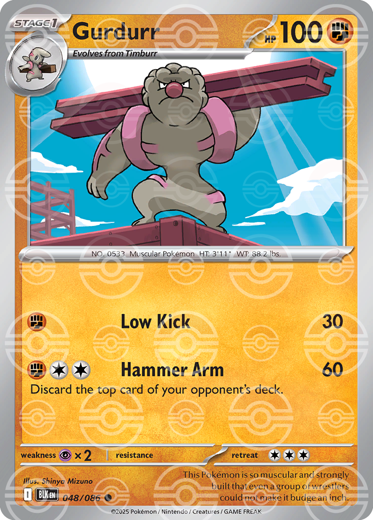 Gurdurr (Poke Ball Pattern) 048/086 — Black Bolt