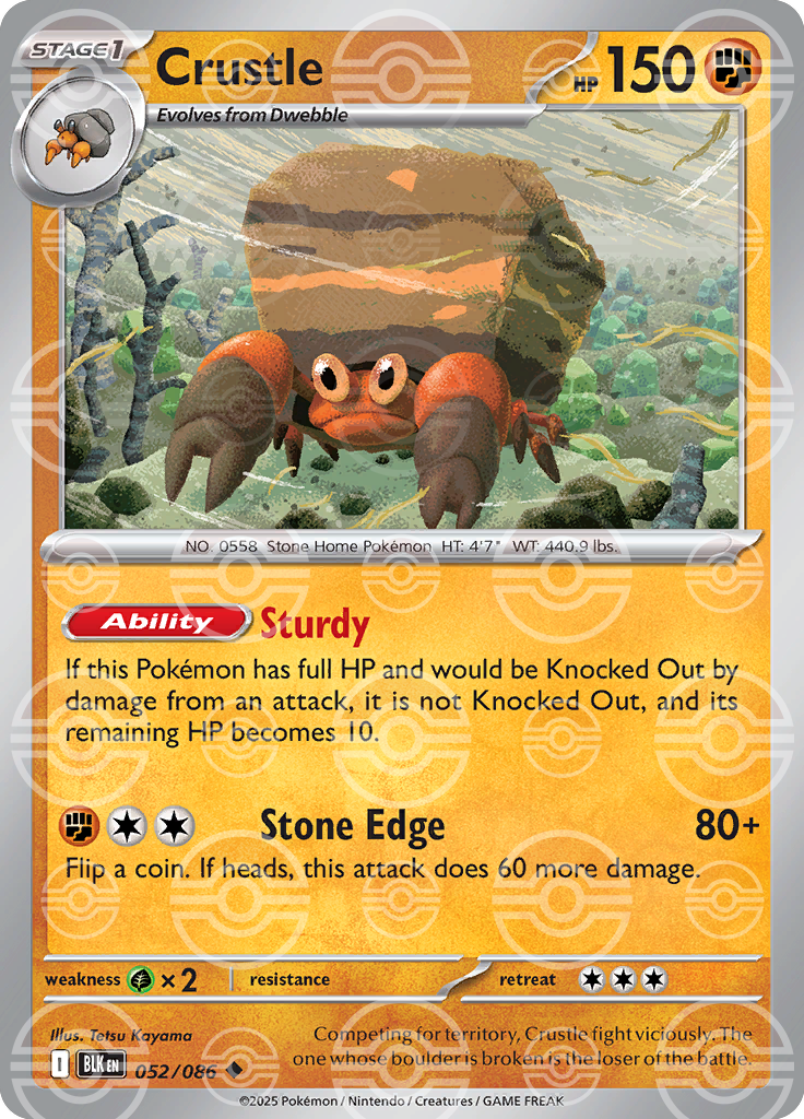 Crustle (Poke Ball Pattern) 052/086 — Black Bolt