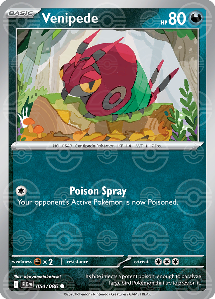 Venipede (Poke Ball Pattern) 054/086 — Black Bolt