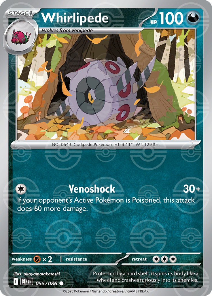Whirlipede (Poke Ball Pattern) 055/086 — Black Bolt