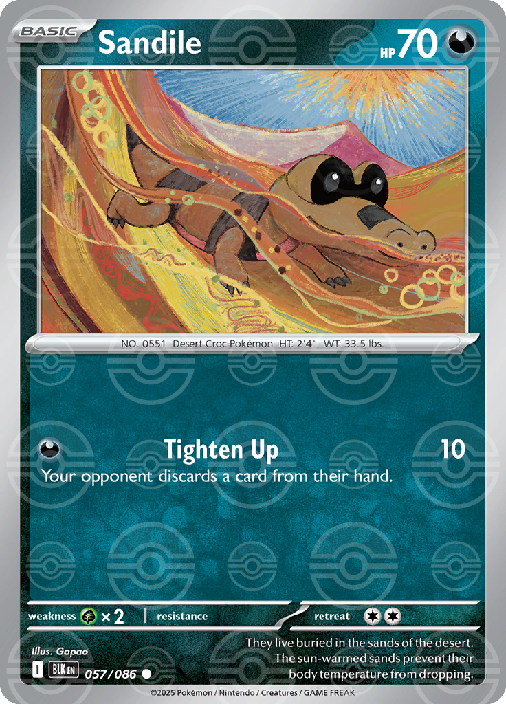 Sandile (Poke Ball Pattern) 057/086 — Black Bolt