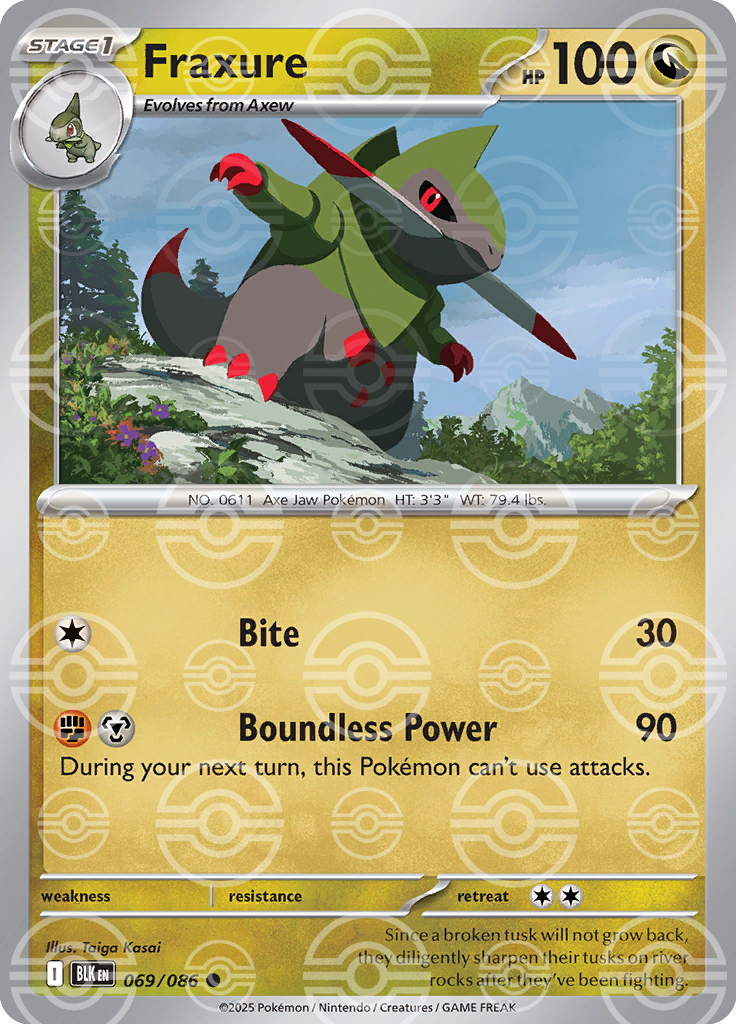 Fraxure (Poke Ball Pattern) 069/086 — Black Bolt