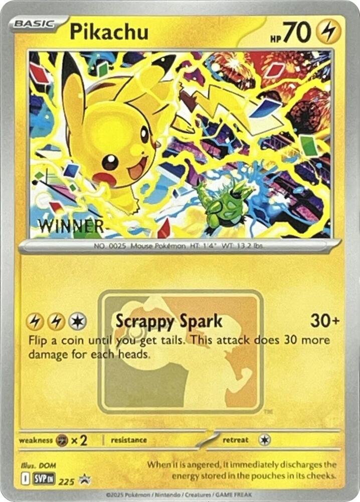 Pikachu - 225 (World Championship 2025) [Winner] 225 — Scarlet & Violet Promo