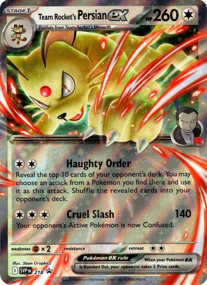 Team Rocket's Persian ex - 218 218 — Scarlet & Violet Promo