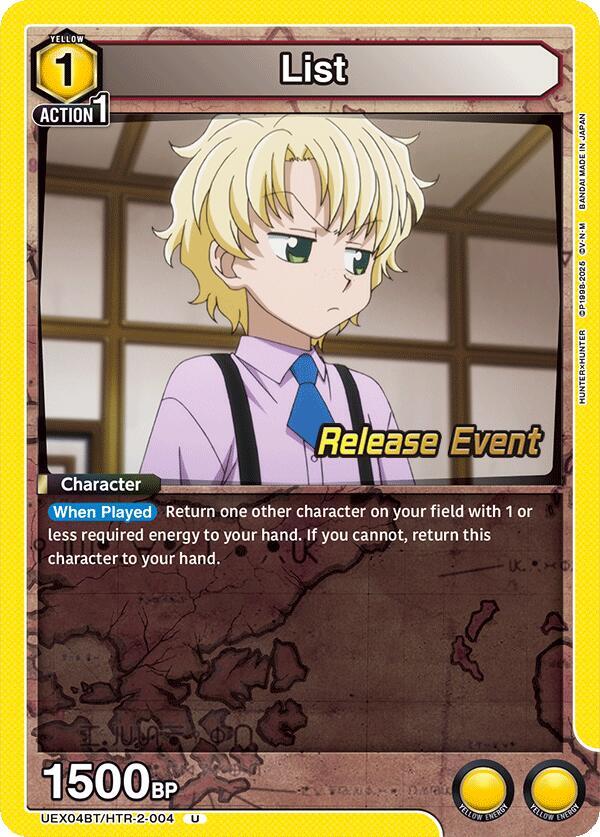 UEX04BT: HUNTER X HUNTER Vol.2 Release Event Cards - Union Arena