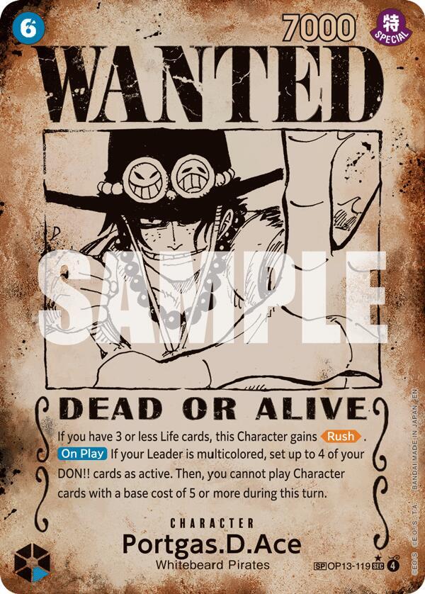 Portgas.D.Ace (119) (Wanted Poster) - OP13-119 - Carrying On His