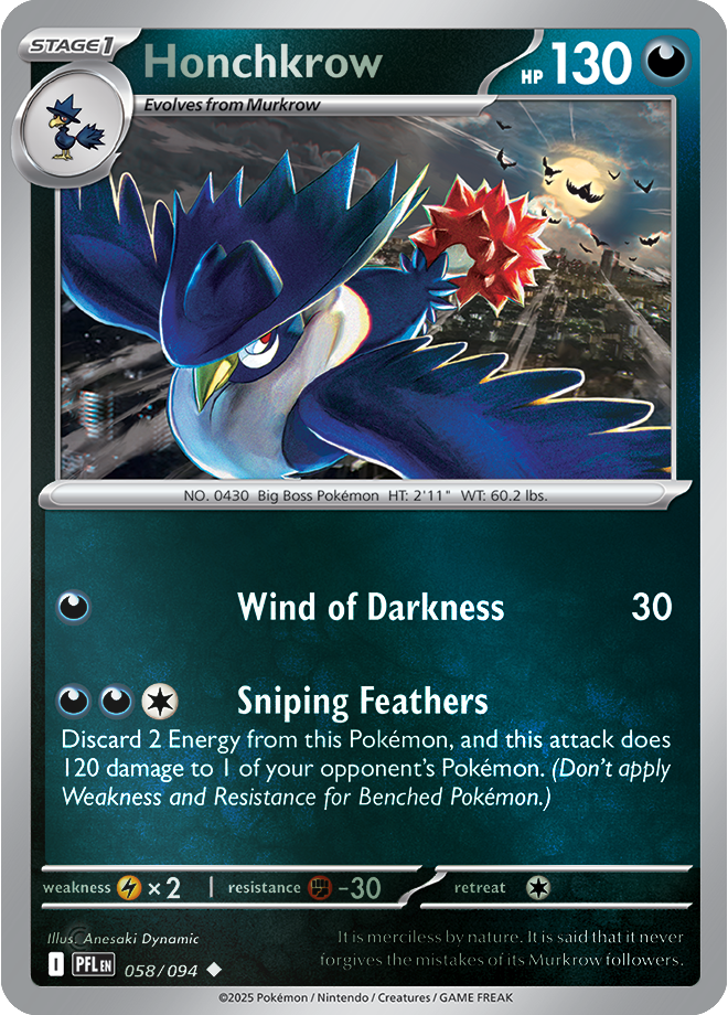 Honchkrow 058/094 — Phantasmal Flames