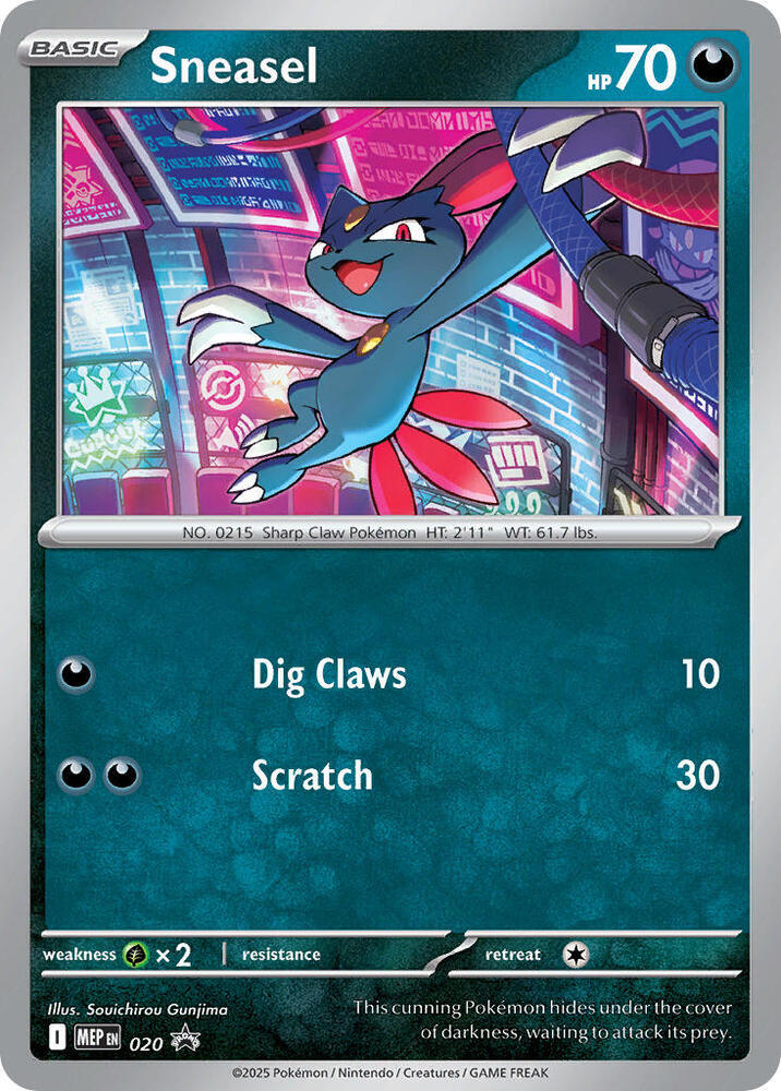 Sneasel (Cosmos Holo) - 020 - Mega Evolution Promos Pokemon - Collectr