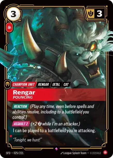 Rengar - Pouncing - 025/221 - Spiritforged Riftbound - Collectr