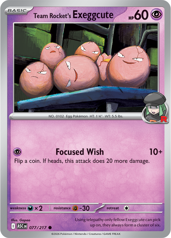 Team Rocket's Exeggcute 077/217 — Ascended Heroes