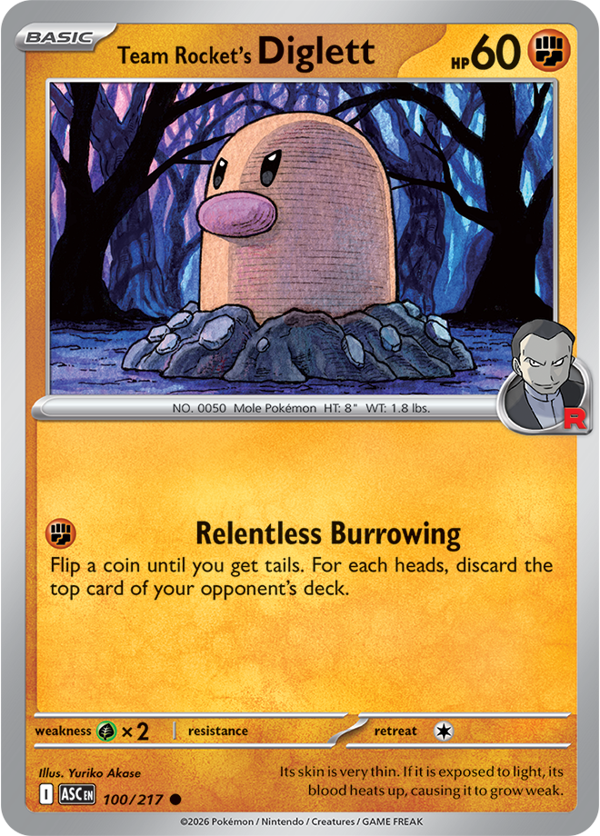 Team Rocket's Diglett 100/217 — Ascended Heroes