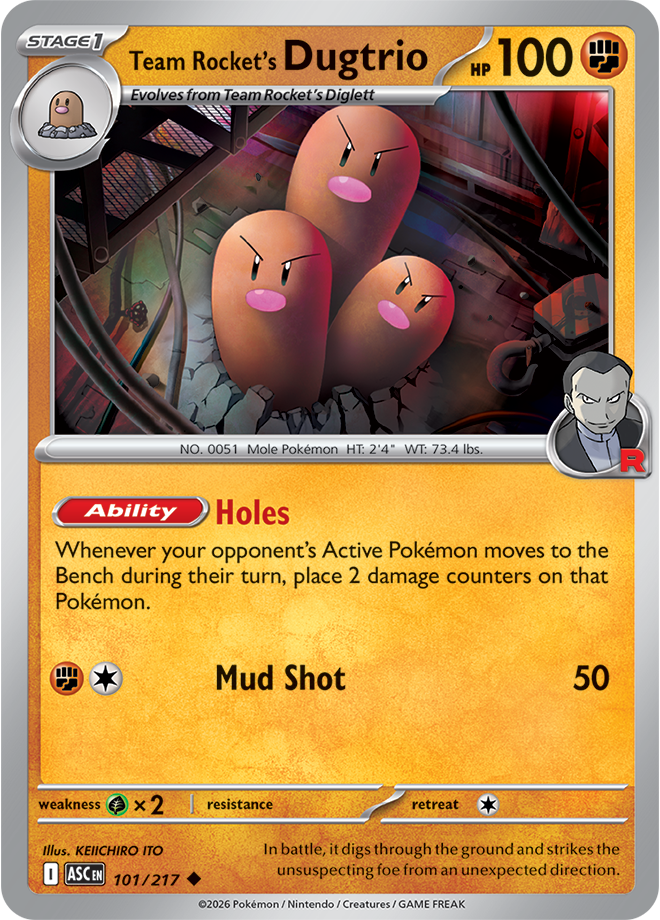 Team Rocket's Dugtrio 101/217 — Ascended Heroes