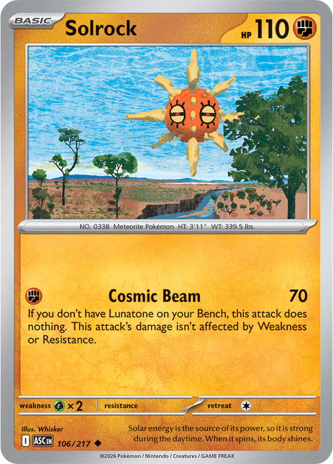 Solrock 106/217 — Ascended Heroes