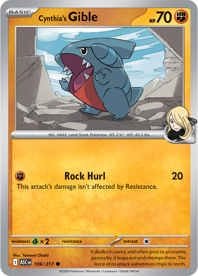 Cynthia's Gible 109/217 — Ascended Heroes
