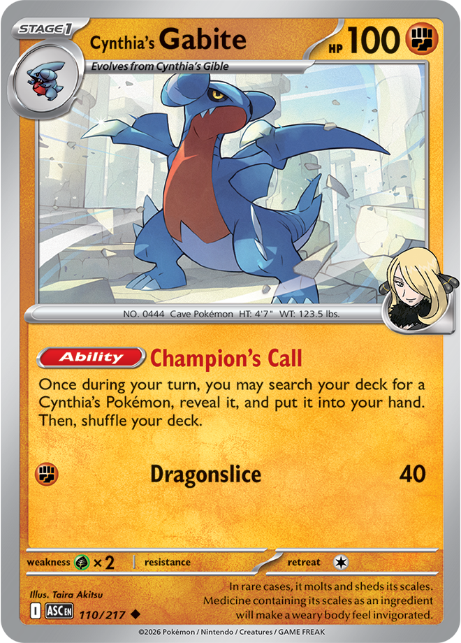 Cynthia's Gabite 110/217 — Ascended Heroes