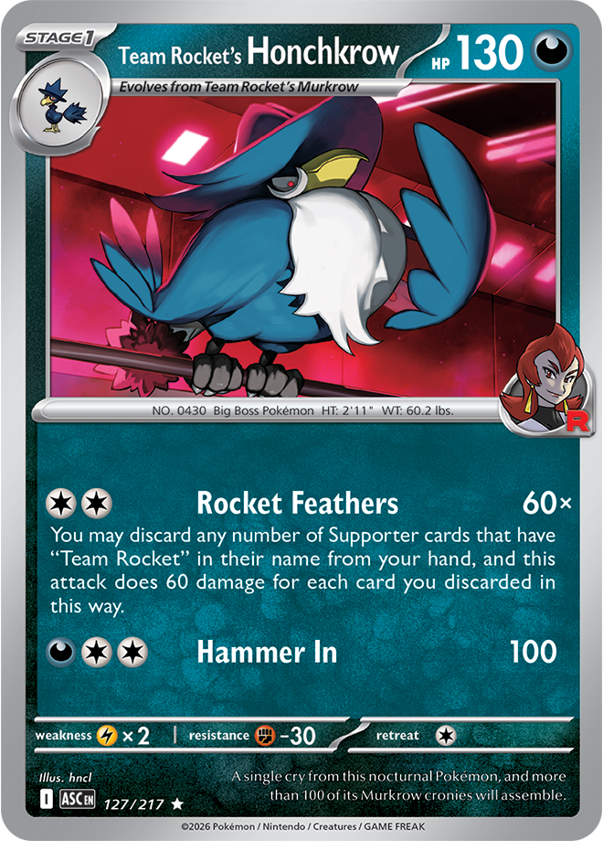 Team Rocket's Honchkrow 127/217 — Ascended Heroes