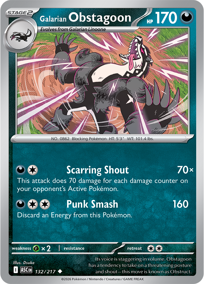 Galarian Obstagoon 132/217 — Ascended Heroes