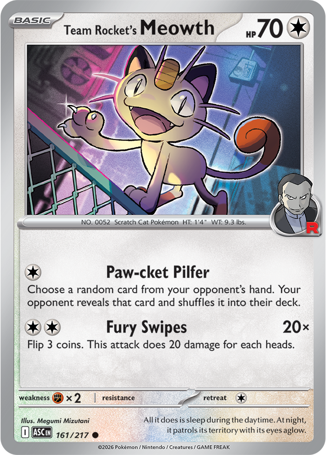 Team Rocket's Meowth 161/217 — Ascended Heroes