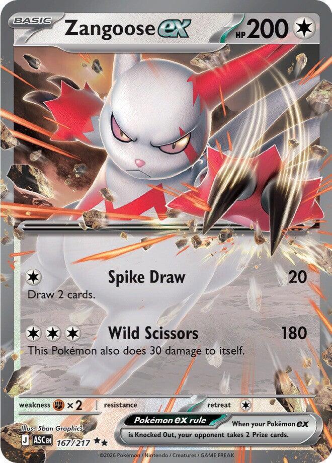 Zangoose ex 167/217 — Ascended Heroes