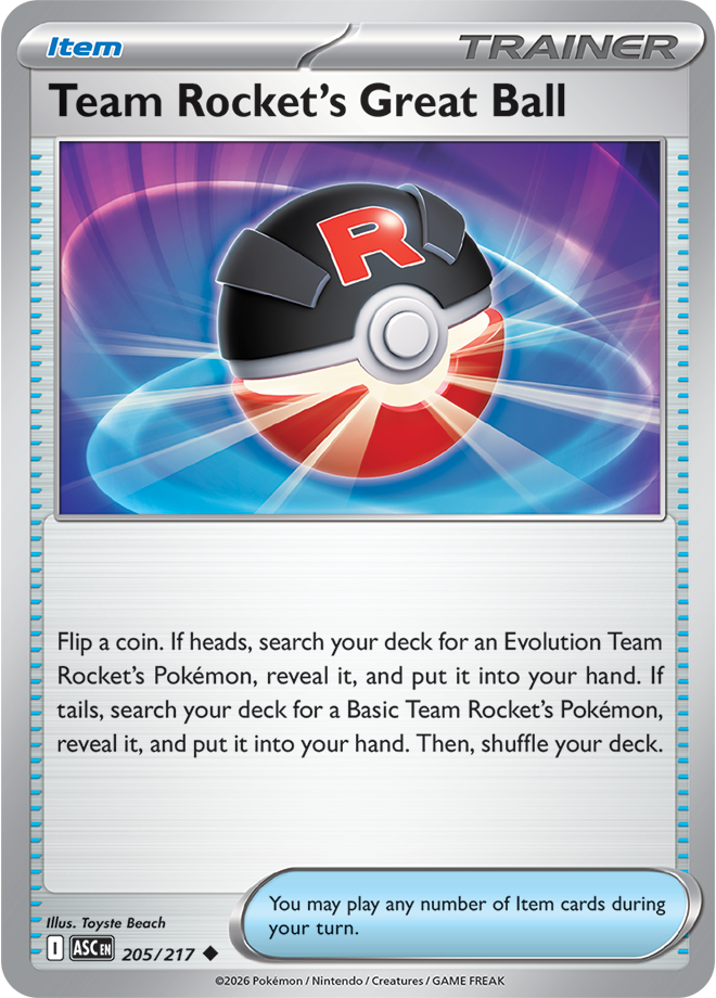 Team Rocket's Great Ball - 205/217 - Ascended Heroes Pokemon - Collectr
