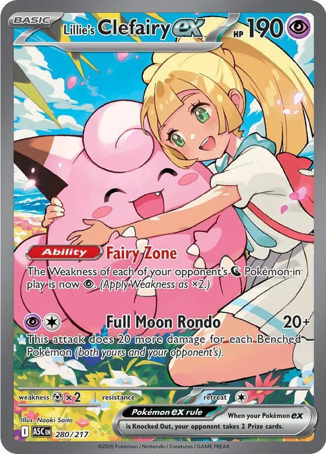 Lillie's Clefairy ex - 280/217 - Ascended Heroes Pokemon - Collectr Lillie's Clefairy ex - 280/217 - Ascended Heroes Pokemon - Collectr