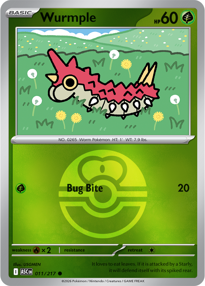 Wurmple (Love Ball) 011/217 — Ascended Heroes