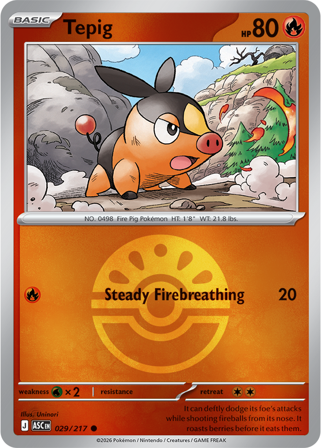Tepig (Friend Ball) 029/217 — Ascended Heroes