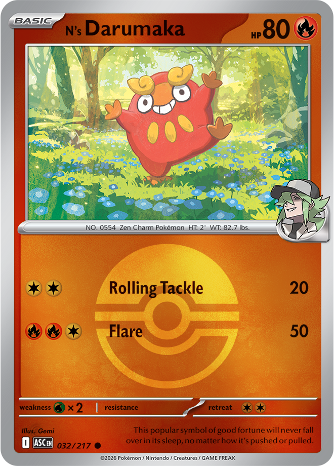 N's Darumaka (Poke Ball) 032/217 — Ascended Heroes