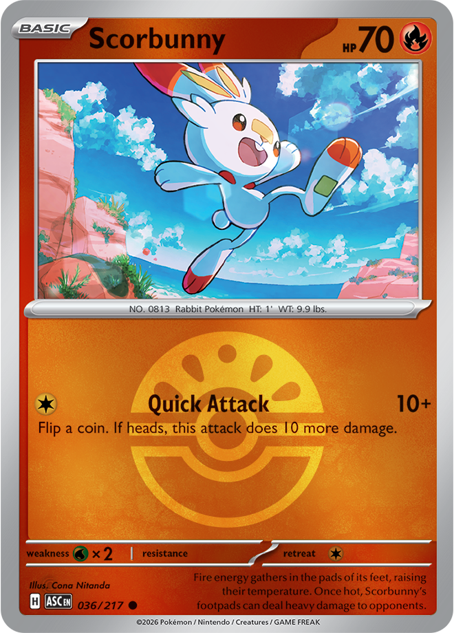 Scorbunny (Friend Ball) 036/217 — Ascended Heroes
