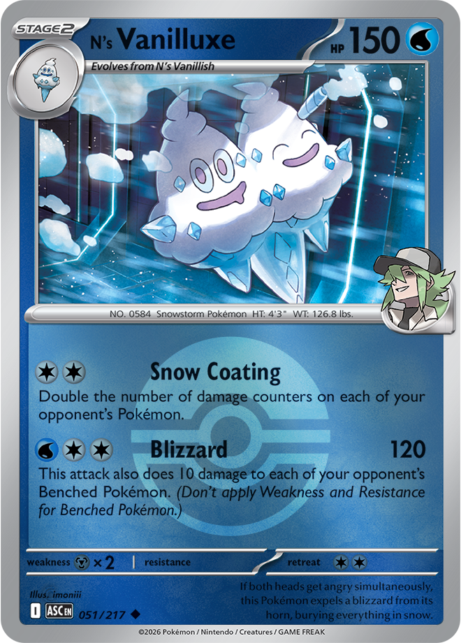 N's Vanilluxe (Poke Ball) 051/217 — Ascended Heroes