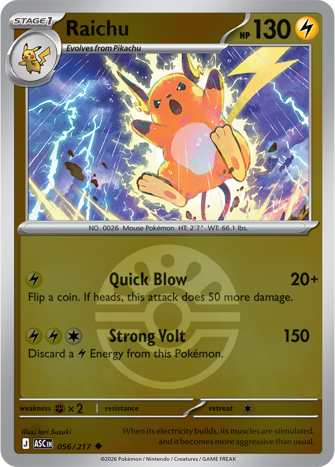 Raichu (Friend Ball) 056/217 — Ascended Heroes