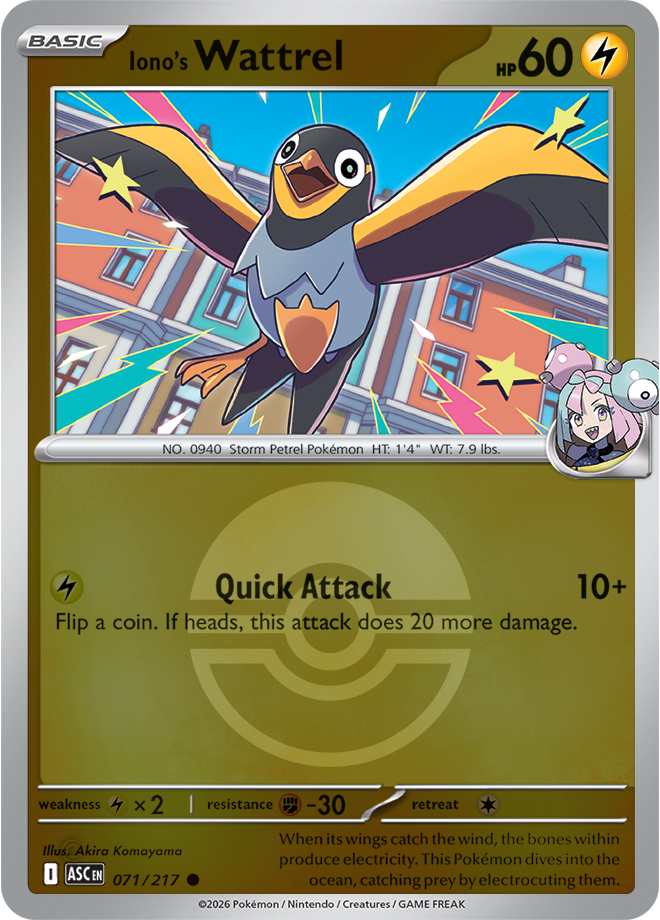 Iono's Wattrel (Poke Ball) 071/217 — Ascended Heroes